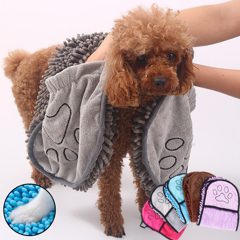 Super Absorbent Pet Bath Towel - Quick-Drying Microfiber for Dogs & Cats