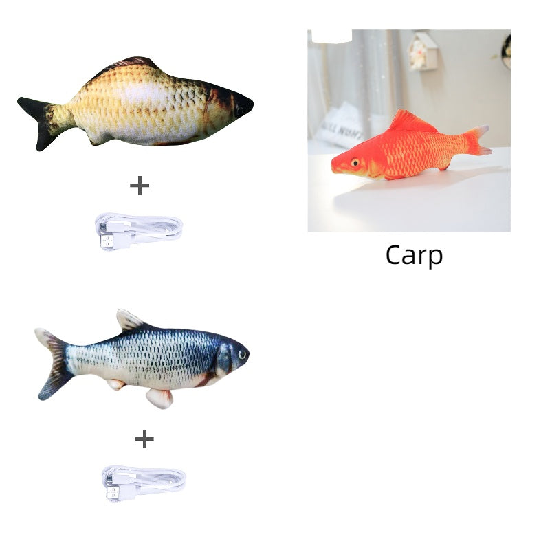 Electric Jumping Fish Toy - USB Rechargeable Interactive Cat Toy
