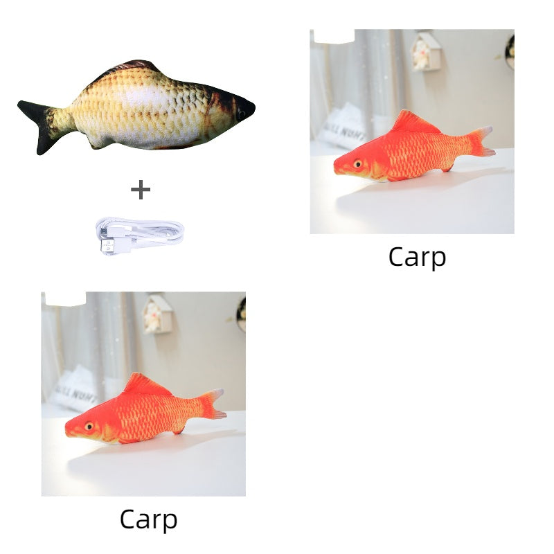 Electric Jumping Fish Toy - USB Rechargeable Interactive Cat Toy