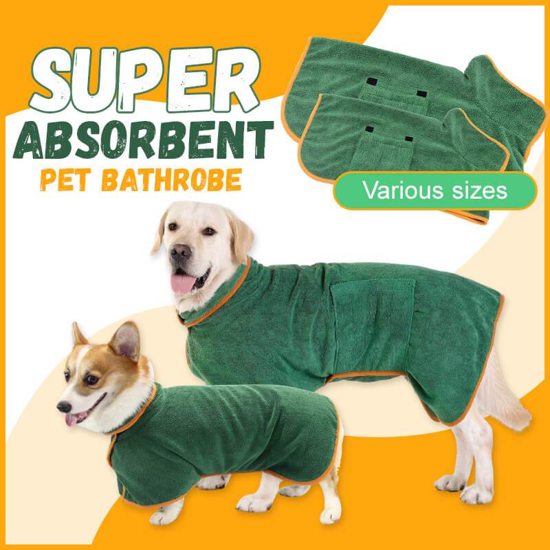 Absorbent Pet Bathrobe - Quick-Dry Microfiber Towel with Adjustable Straps