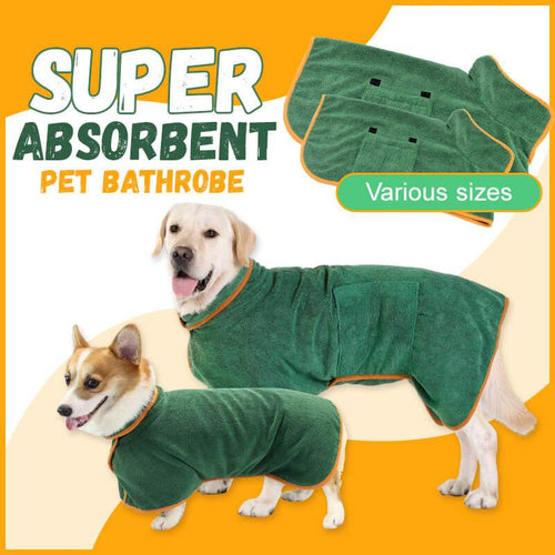 Absorbent Pet Bathrobe - Quick-Dry Microfiber Towel with Adjustable Straps