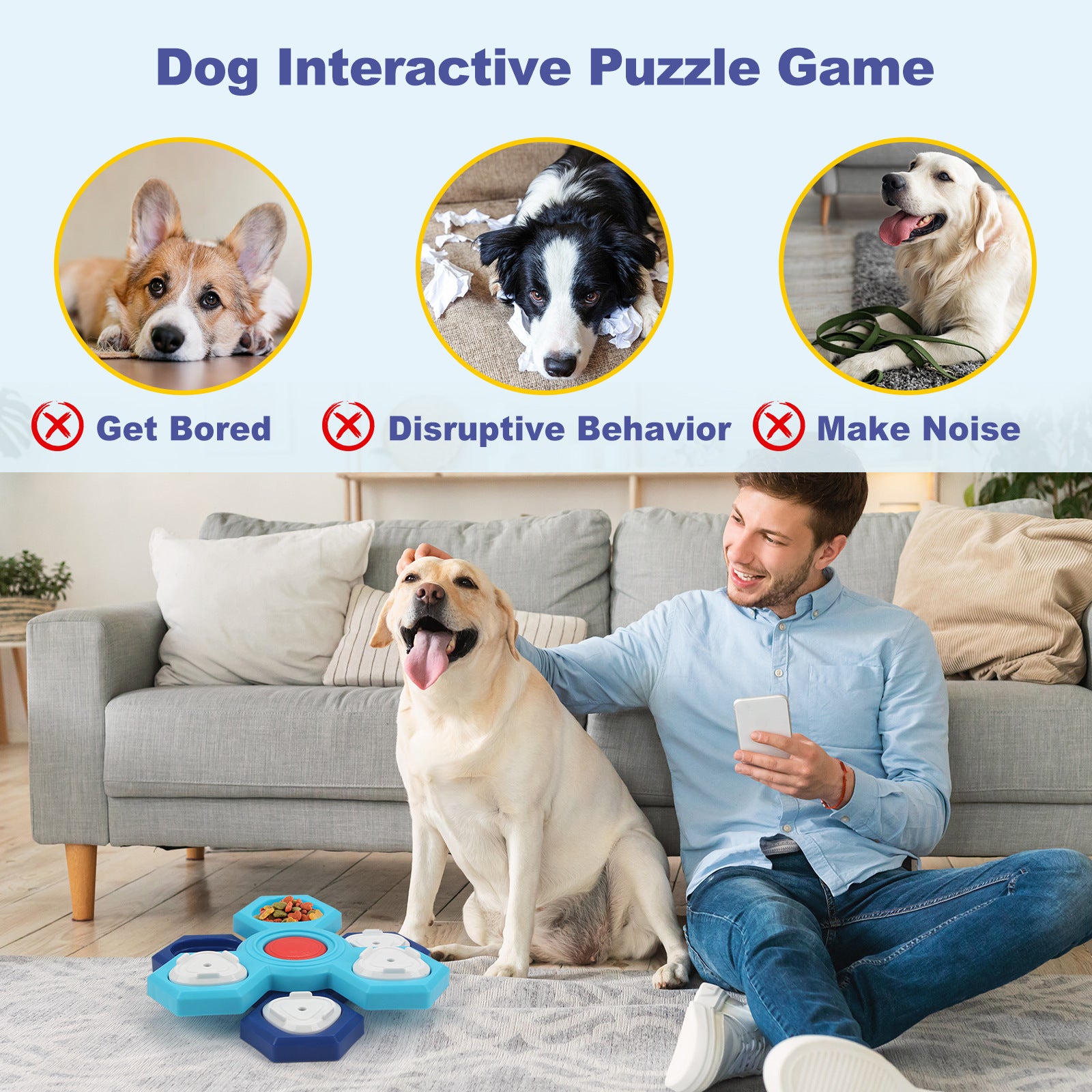 4 Layers Slow Feeder Puzzle Dog Bowl - Interactive Feeding Solution