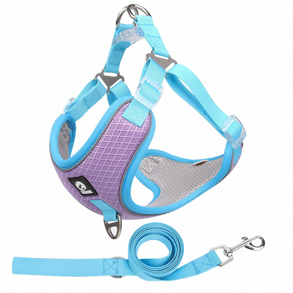 Breathable Pet Harness - Adjustable No-Pull Dog Leash Set