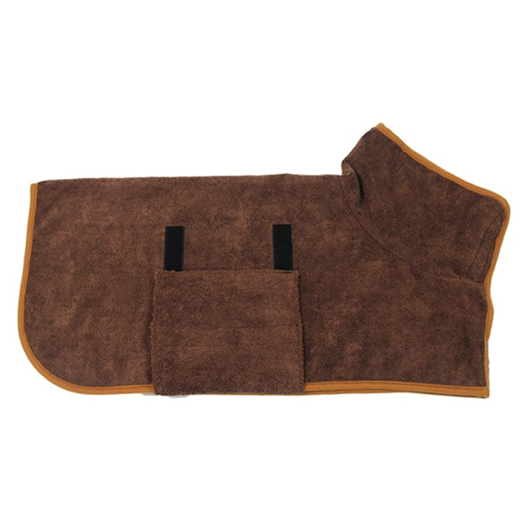 Absorbent Pet Bathrobe - Quick-Dry Microfiber Towel with Adjustable Straps
