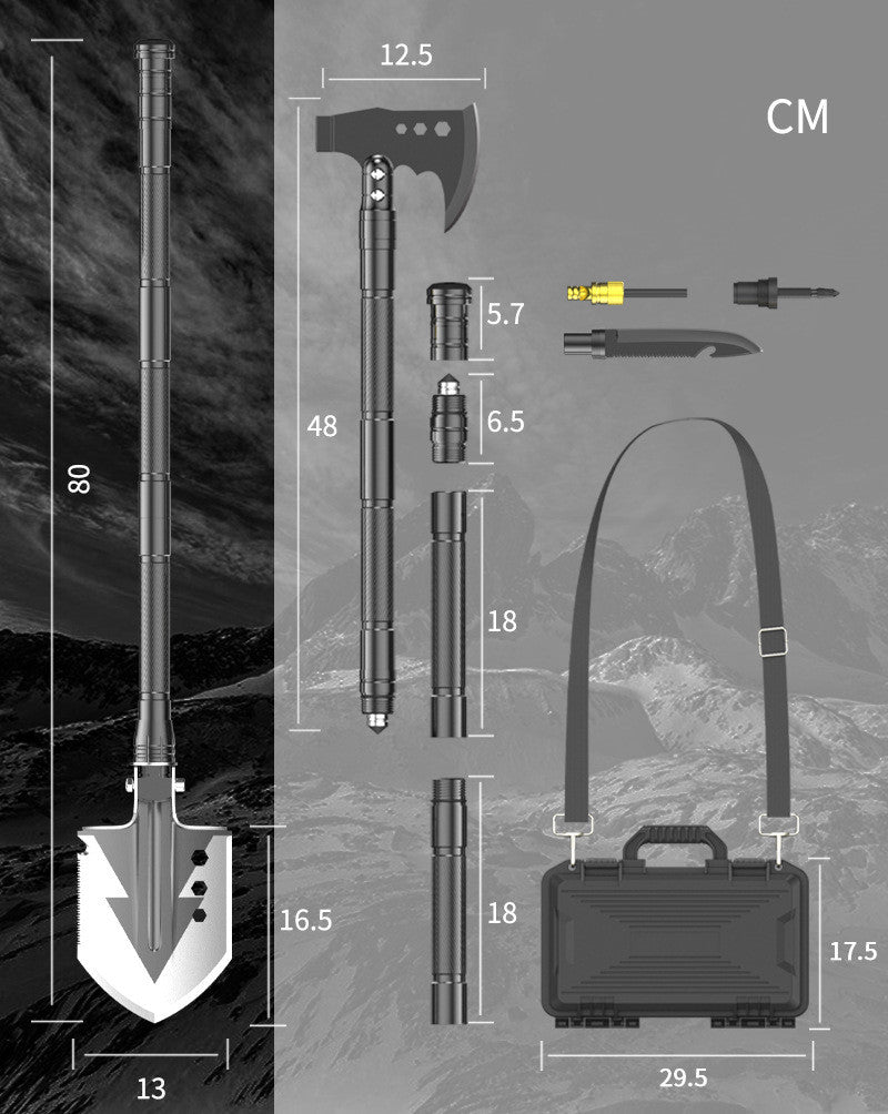 Multi-Function Folding Camping Shovel – Tactical Survival Tool for Hiking & Outdoor Adventures