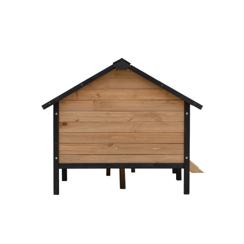Premium Wooden Dog House with Porch - Large Outdoor Cabin Kennel