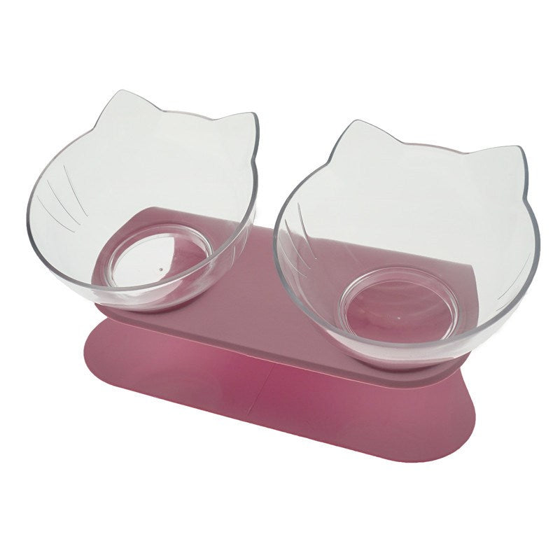 Cat Elevated Feeder Stand With Transparent Bowl