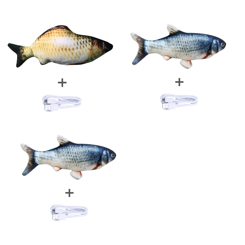 Electric Jumping Fish Toy - USB Rechargeable Interactive Cat Toy