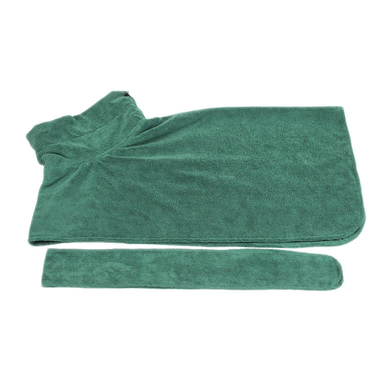 Absorbent Pet Bathrobe - Quick-Dry Microfiber Towel with Adjustable Straps