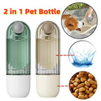 2-in-1 Portable Dog Water Bottle - Segmented Design Travel Feeder