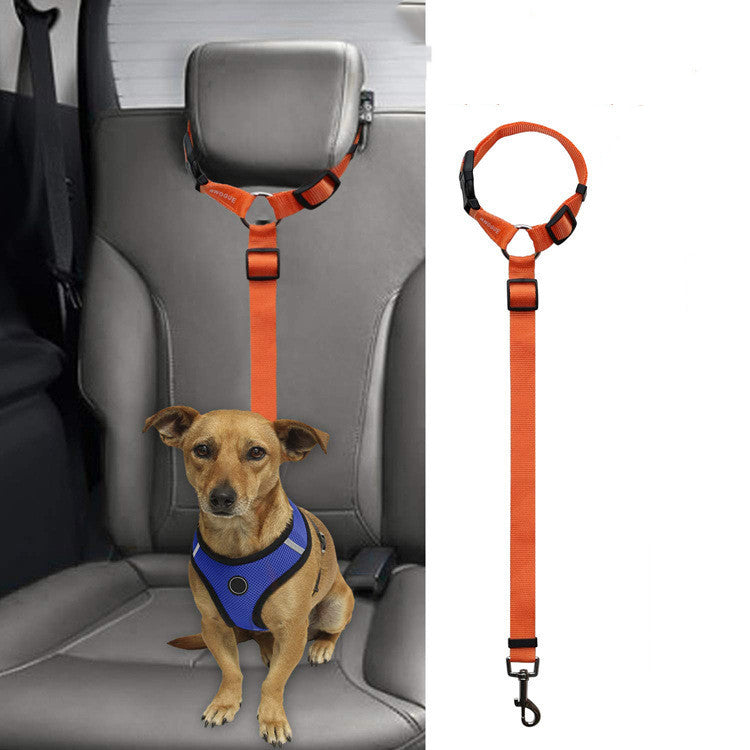 Car Backseat Pet Safety Leash - Adjustable Dog Seatbelt