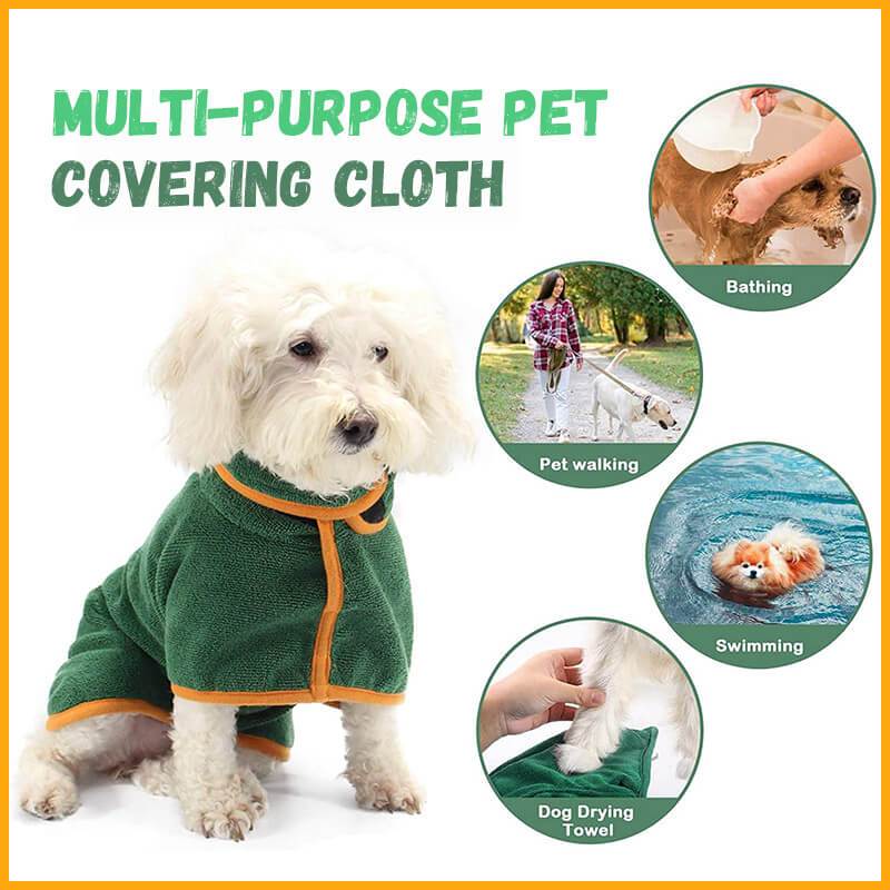 Absorbent Pet Bathrobe - Quick-Dry Microfiber Towel with Adjustable Straps