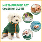 Absorbent Pet Bathrobe - Quick-Dry Microfiber Towel with Adjustable Straps