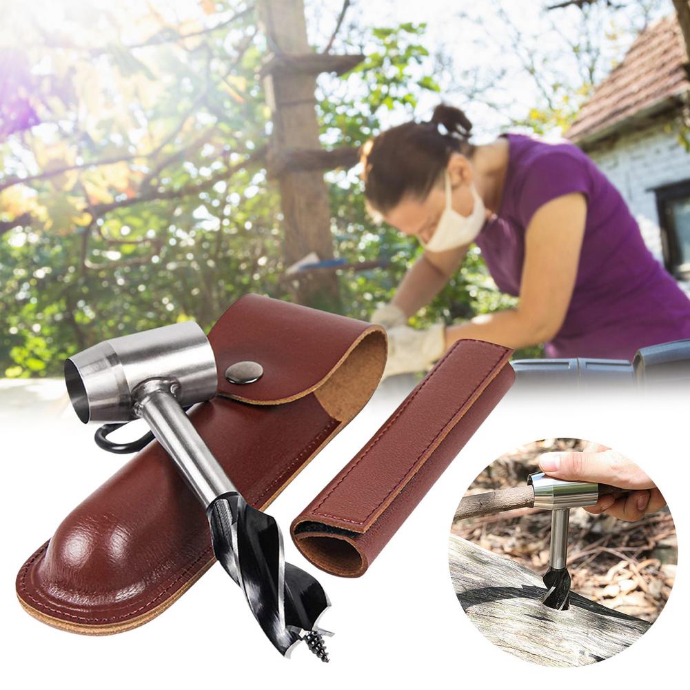 Manual Hand Auger Drill – Outdoor Survival Punch Tool for Camping, Bushcraft & Woodworking