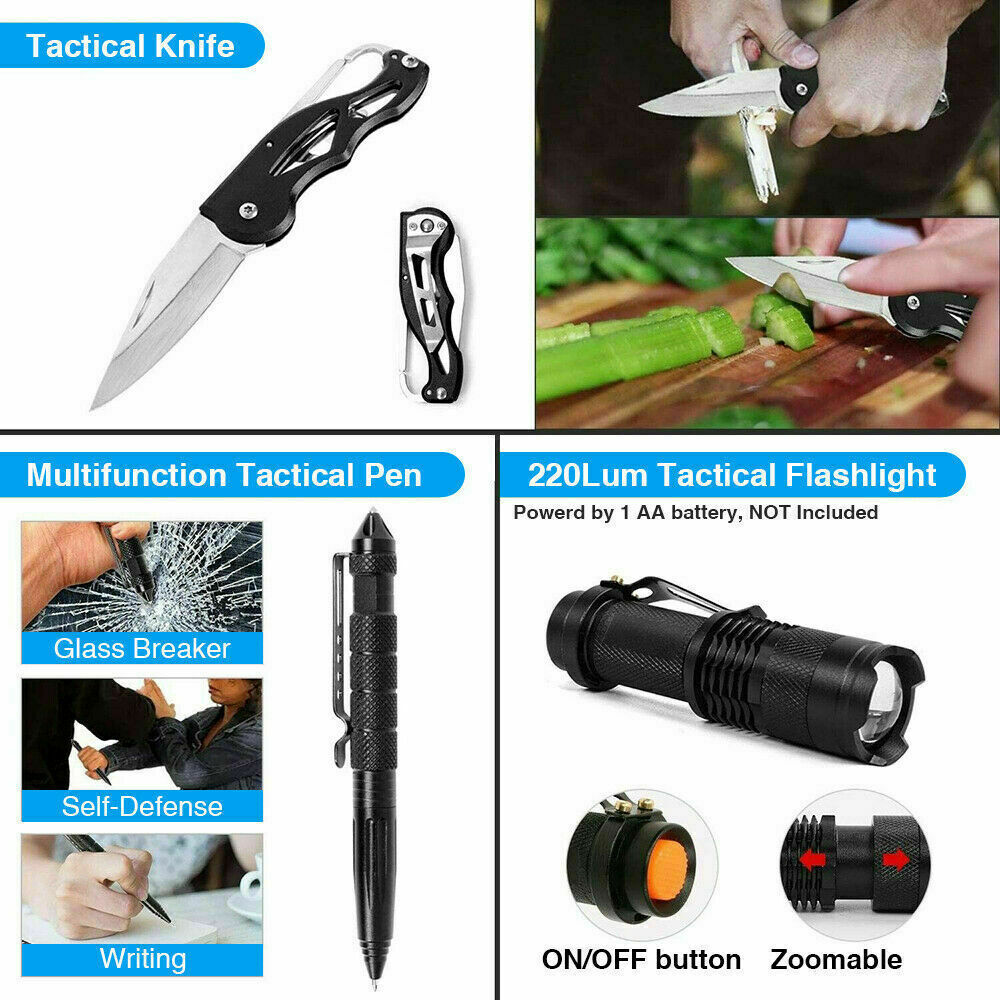 14-in-1 Emergency Survival Kit – Tactical Camping & Hiking Gear Set for Outdoor Adventures