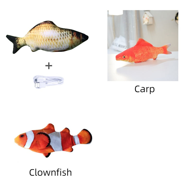 Electric Jumping Fish Toy - USB Rechargeable Interactive Cat Toy