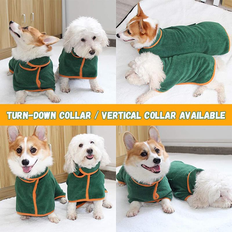Absorbent Pet Bathrobe - Quick-Dry Microfiber Towel with Adjustable Straps