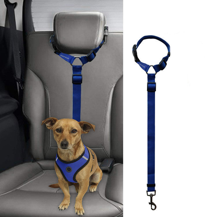 Car Backseat Pet Safety Leash - Adjustable Dog Seatbelt