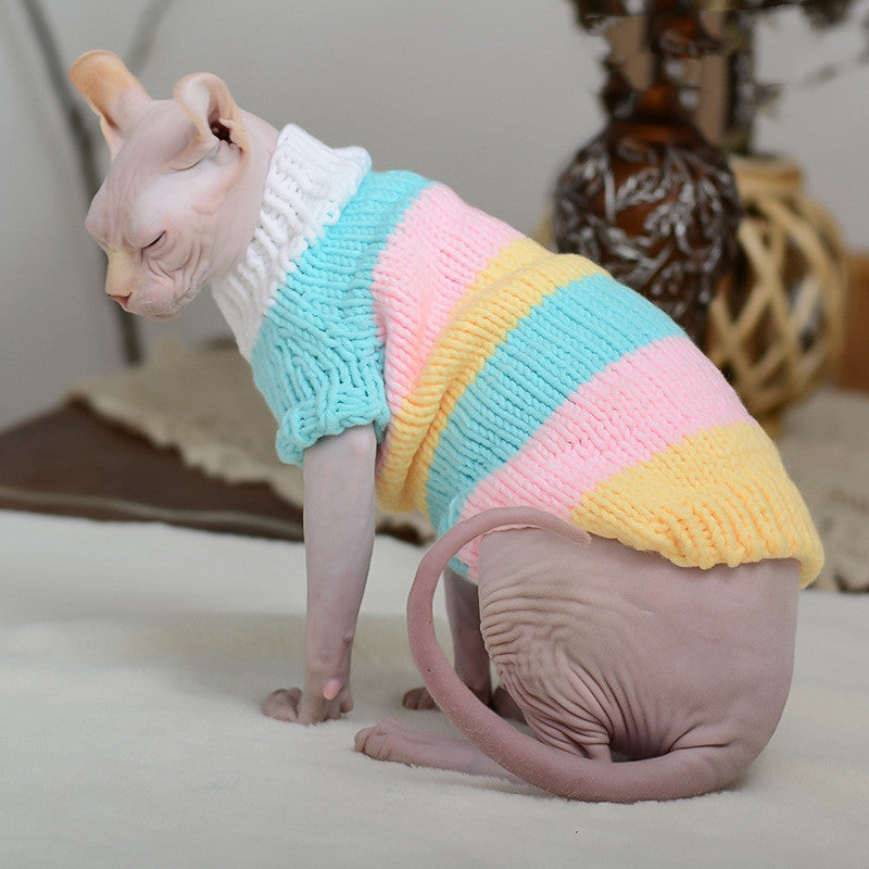 Hairless Cat Sweater - Handmade Warm Knit Clothing for Sphynx Cats
