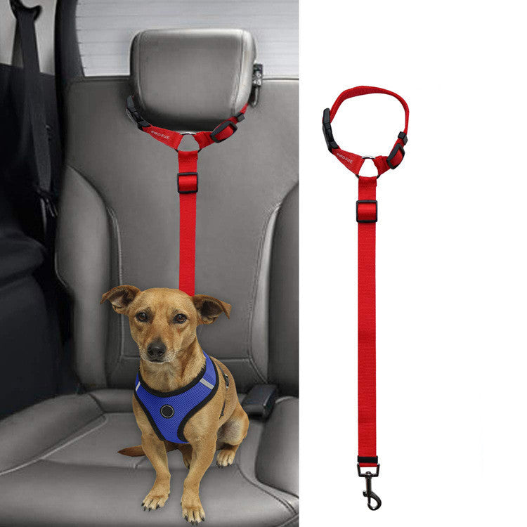 Car Backseat Pet Safety Leash - Adjustable Dog Seatbelt