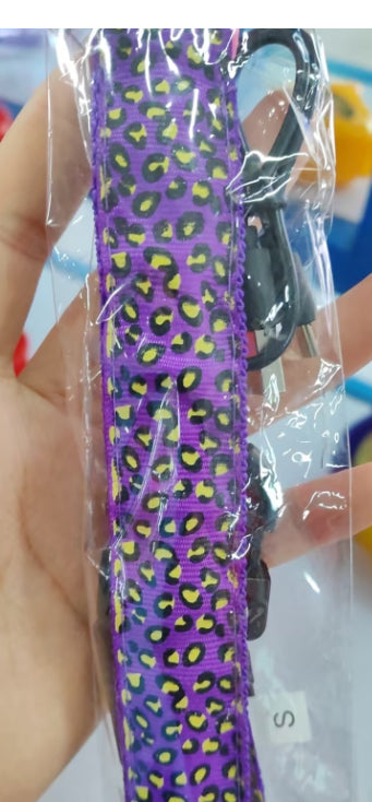 LED Dog Collar Safety Adjustable Nylon Leopard Pet Collar