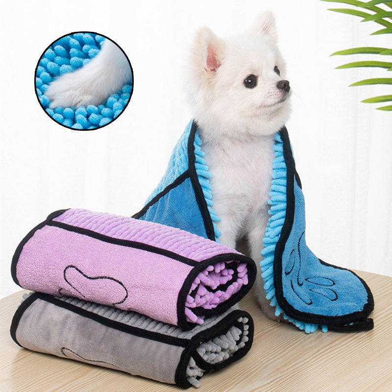 Super Absorbent Pet Bath Towel - Quick-Drying Microfiber for Dogs & Cats