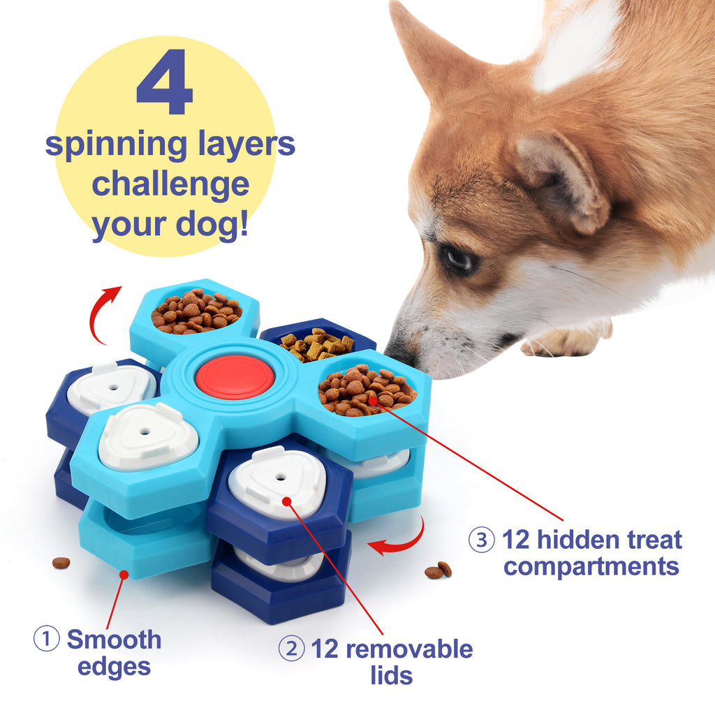 4 Layers Slow Feeder Puzzle Dog Bowl - Interactive Feeding Solution