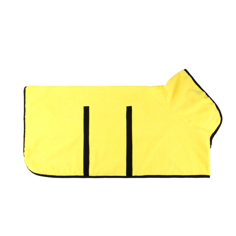 Absorbent Pet Bathrobe - Quick-Dry Microfiber Towel with Adjustable Straps