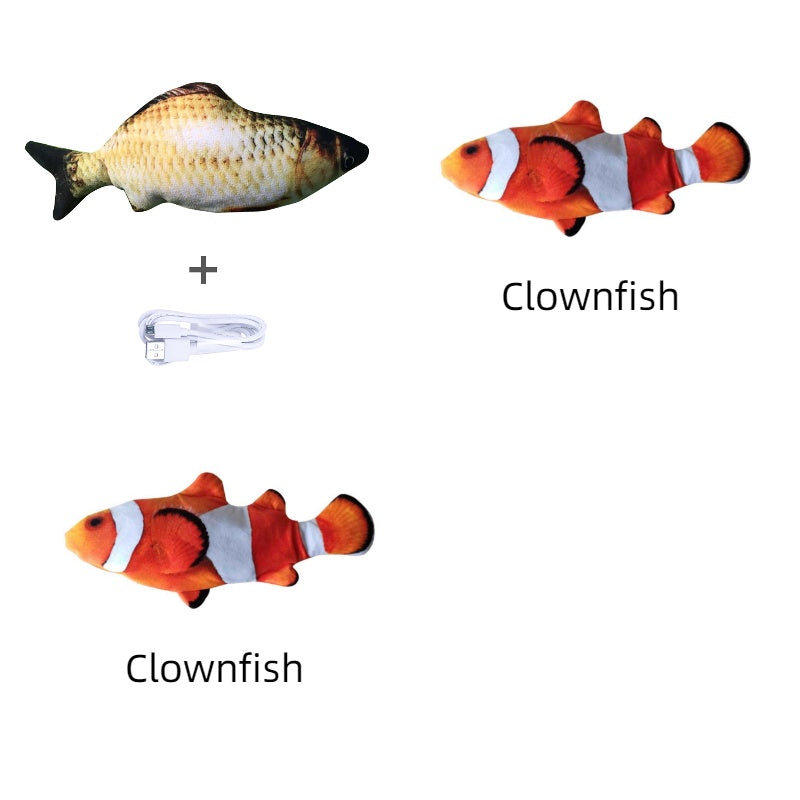 Electric Jumping Fish Toy - USB Rechargeable Interactive Cat Toy