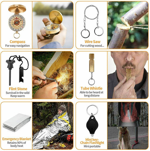 14-in-1 Emergency Survival Kit – Tactical Camping & Hiking Gear Set for Outdoor Adventures