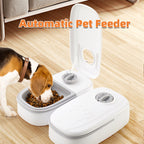 Automatic Pet Feeder - Gravity Food & Water Dispenser with Stainless Steel Bowl