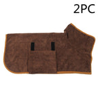Absorbent Pet Bathrobe - Quick-Dry Microfiber Towel with Adjustable Straps