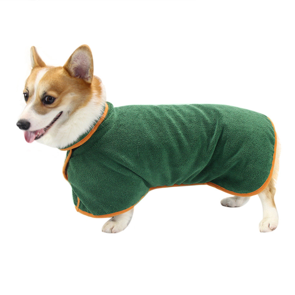 Absorbent Pet Bathrobe - Quick-Dry Microfiber Towel with Adjustable Straps