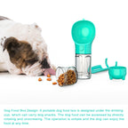 3-in-1 Portable Pet Water Bottle - Travel Feeder with Waste Bag Storage