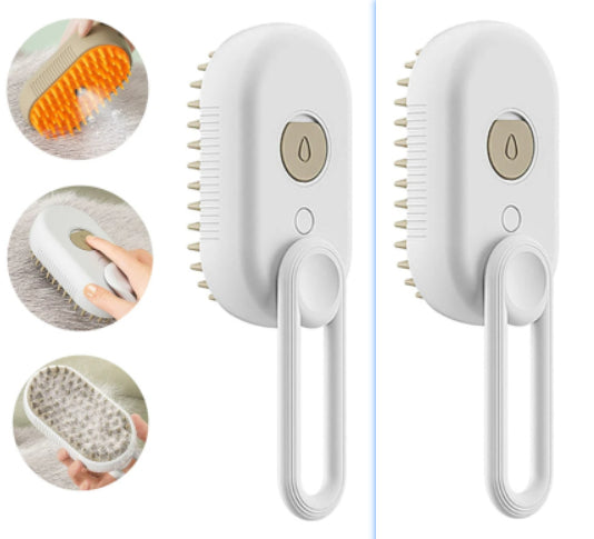3-in-1 Electric Steam Pet Brush - Spray Grooming & Massage Comb