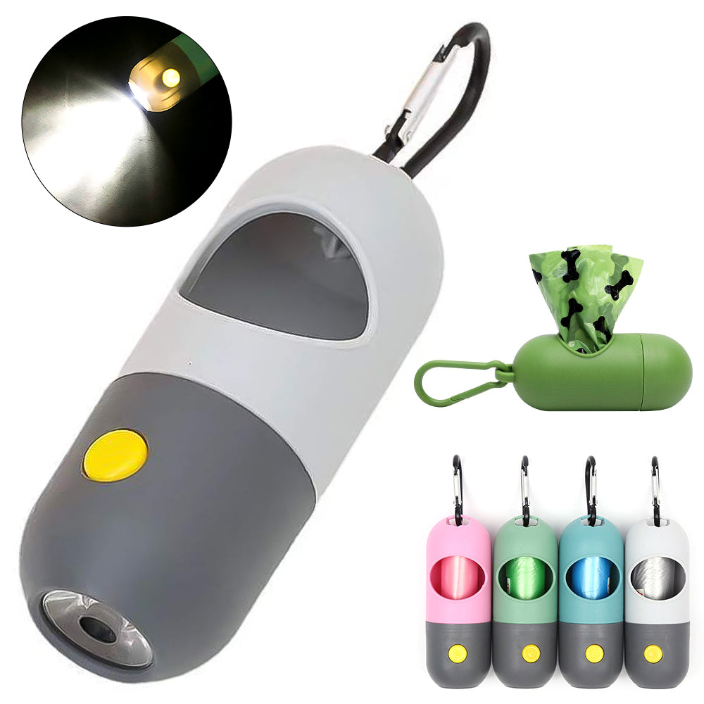 LED Pet Waste Bag Dispenser – Dog waste Bag Holder with Built-In Light