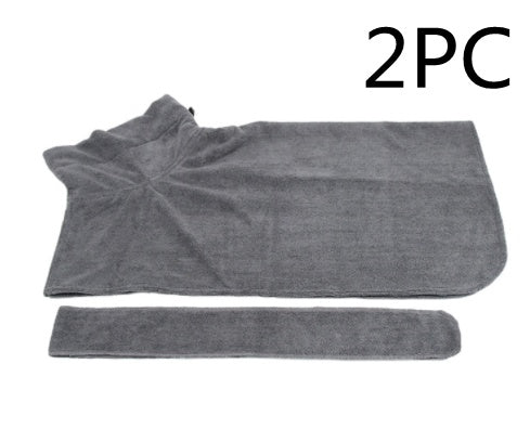 Absorbent Pet Bathrobe - Quick-Dry Microfiber Towel with Adjustable Straps