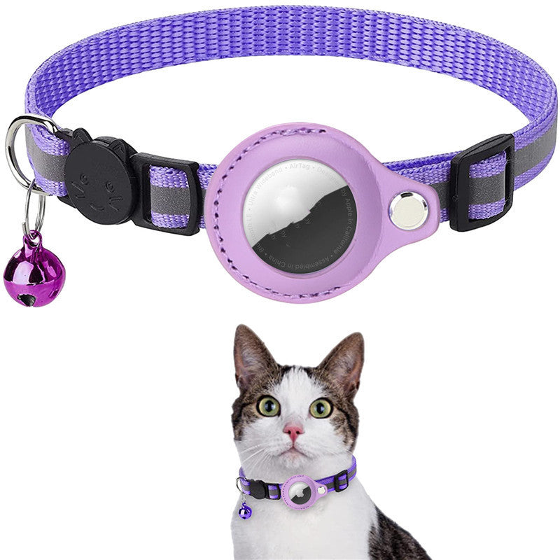 Reflective Pet Collar with AirTag Holder - Waterproof Case for Dogs & Cats